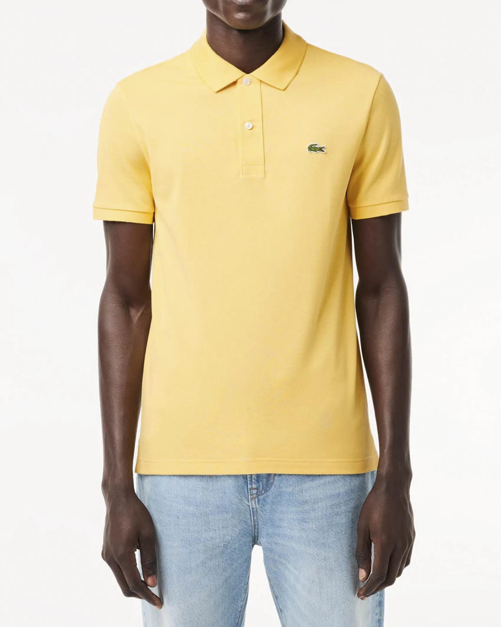 Polo Lacoste gialla slim fit PH4012 in petit piqué