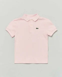 Polo Lacoste rosa piqué di puro cotone