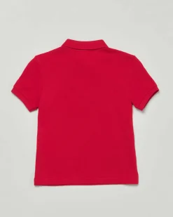 Polo Lacoste rossa piqué di puro cotone