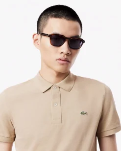 Polo Lacoste sabbia slim fit PH4012 in petit piqué
