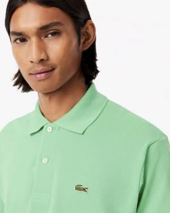 Polo Lacoste verde menta classic fit L.12.12 in petit piqué