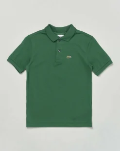 Polo Lacoste verde piqué di puro cotone