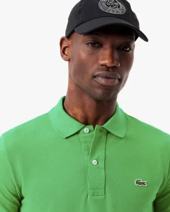 Polo Lacoste verde prato slim fit PH4012 in petit piqué
