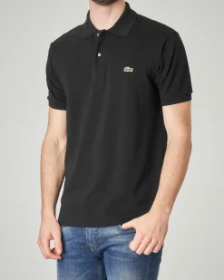 Polo nera classic fit L.12.12 in petit piqué