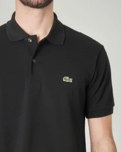 Polo nera classic fit L.12.12 in petit piqué