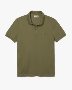 Polo verde militare slim fit PH4012 in petit piqué