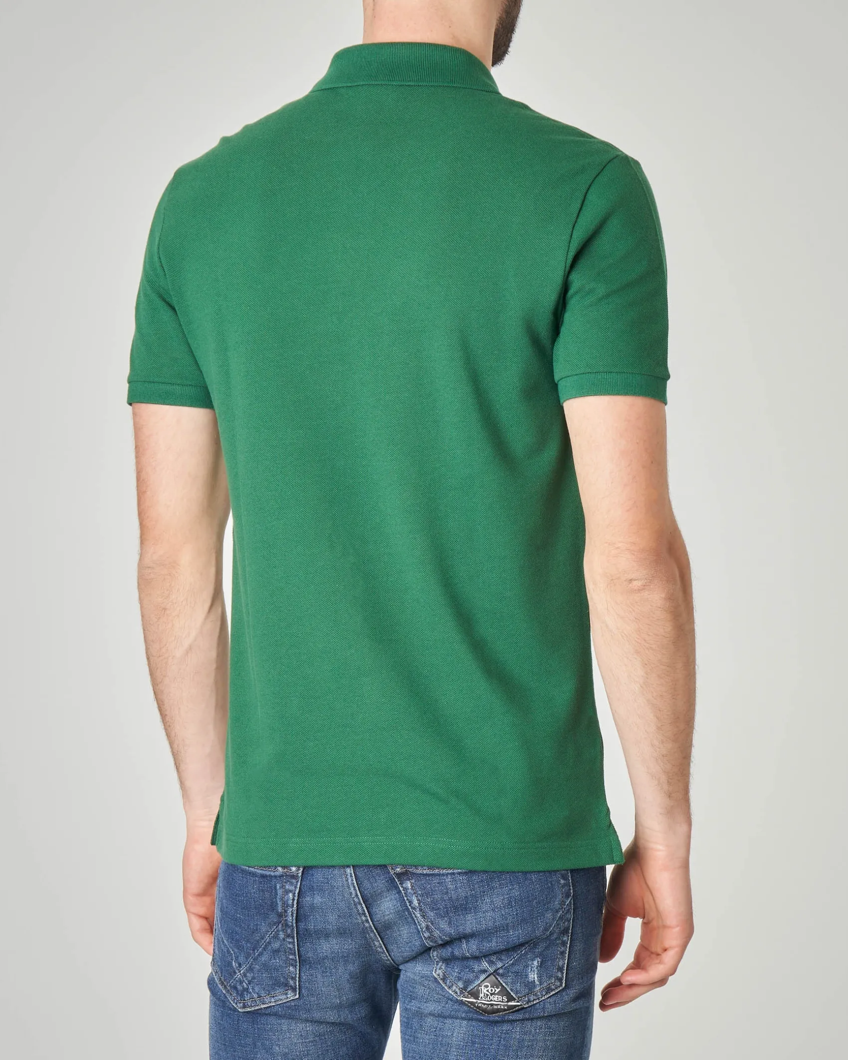 Polo verde slim fit PH4012 in petit piqué