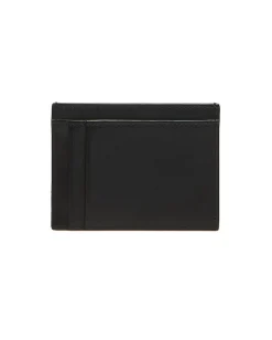 Portacarte AX nero in pelle liscia con logo