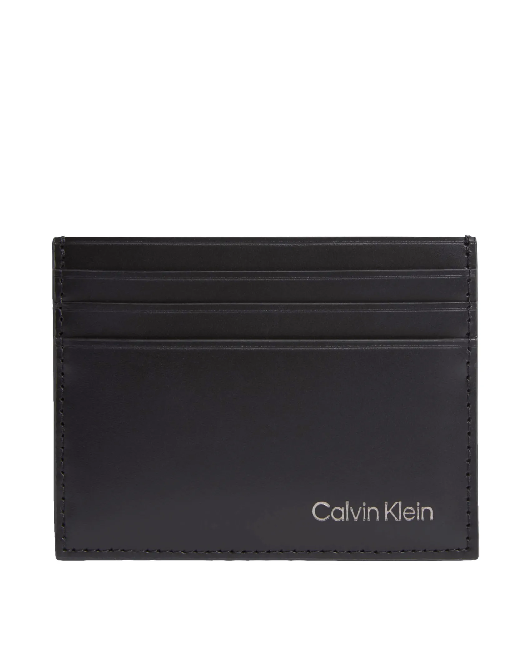 Portacarte Calvin Klein Jeans nero in pelle liscia