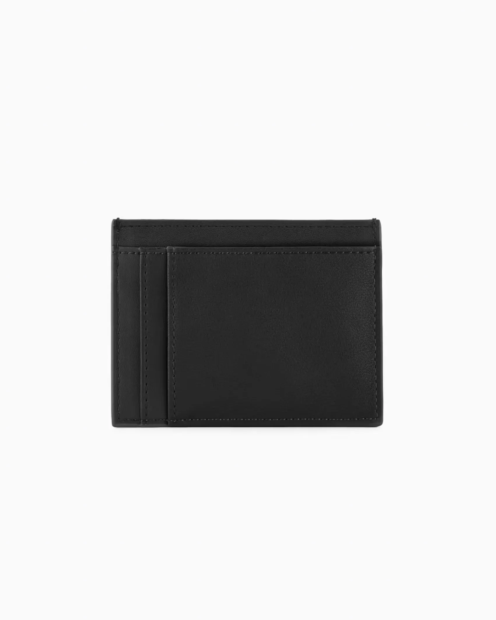 Portacarte nero Armani Exchange in similpelle martellata