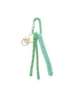 Portachiavi Pinko scooby doo verde fluo e azzurro con moschettone e charms Fly Birds dorato