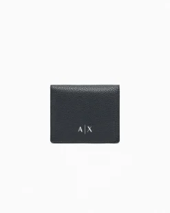 Portafogli Armani Exchange nero effetto pelle martellata