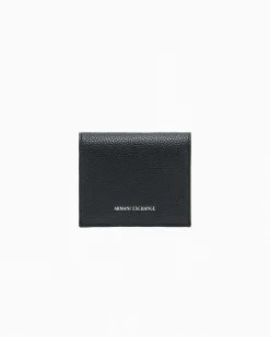 Portafogli Armani Exchange nero effetto pelle martellata