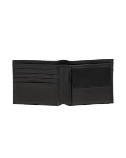 Portafoglio Armani Exchange nero in pelle liscia con portamonete