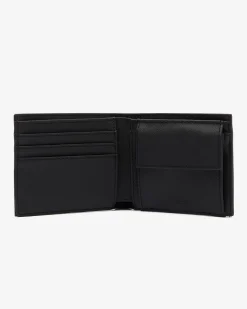 Portafoglio Lacoste in micro piquè nero con portamonete