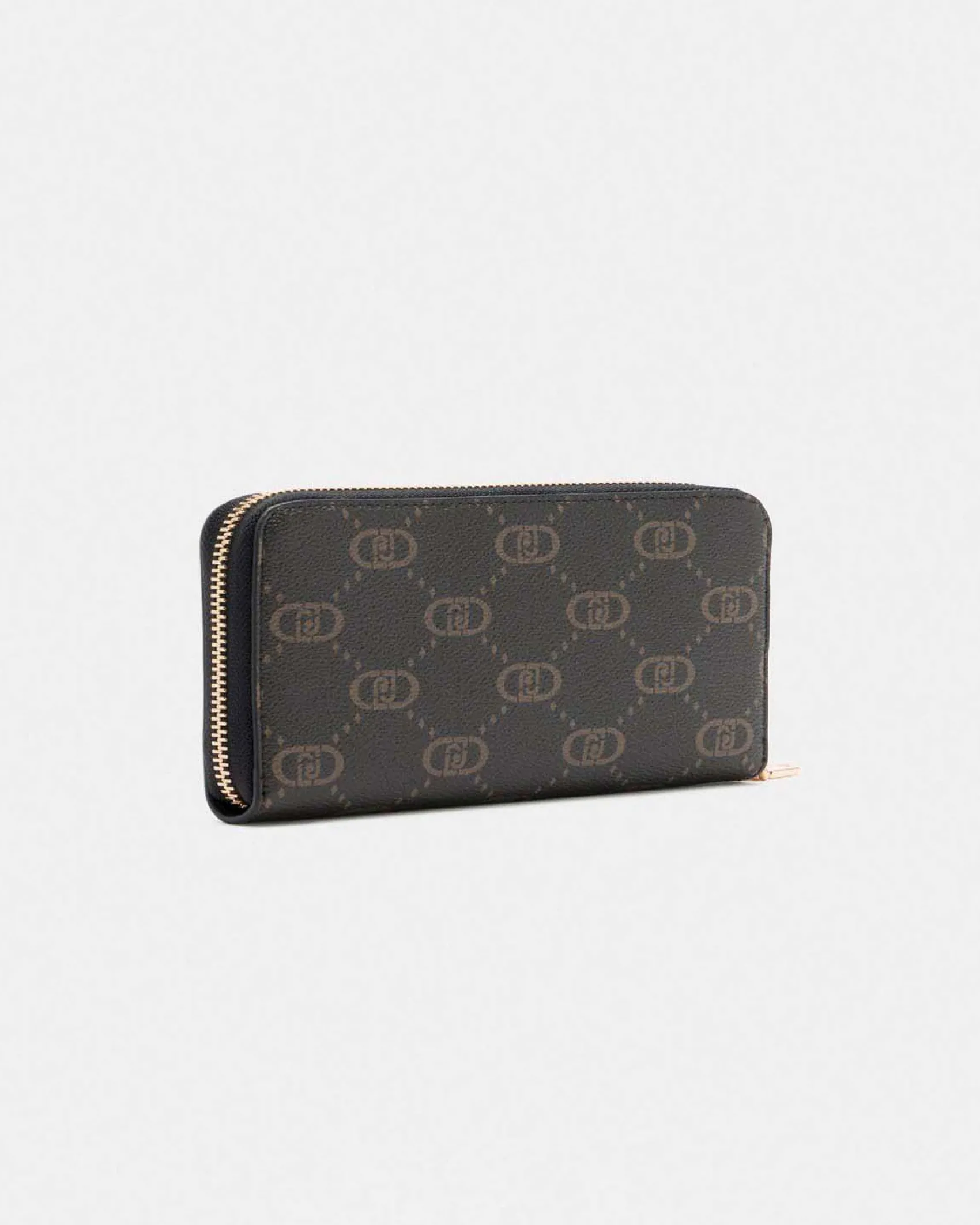 Portafoglio Liu Jo Accessories marrone con logo in rilievo e zip