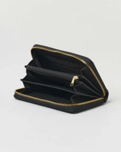 Portafoglio nero Armani Exchange in similpelle con fibbia smaltata tono su tono