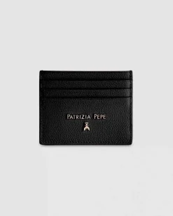 Portca carte nero Patrizia Pepe in pelle martellata