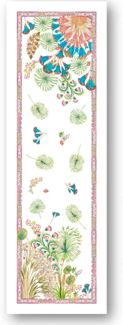 Runner Papyro in lino a fantasia piante esotiche multicolor