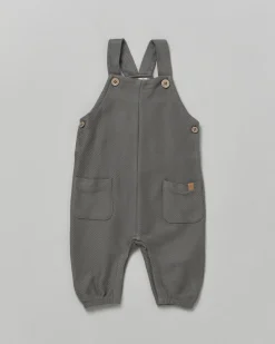Salopette Lil'Atelier piombo in cotone con taschine