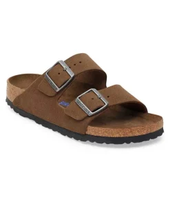 Sandalo Arizona in pelle scamosciata cammello con doppia fascetta