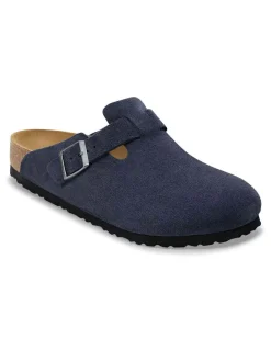 Sandalo Boston blu navy in pelle scamosciata