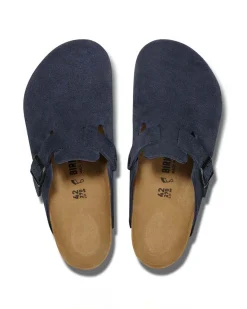Sandalo Boston blu navy in pelle scamosciata