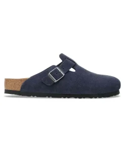 Sandalo Boston blu navy in pelle scamosciata