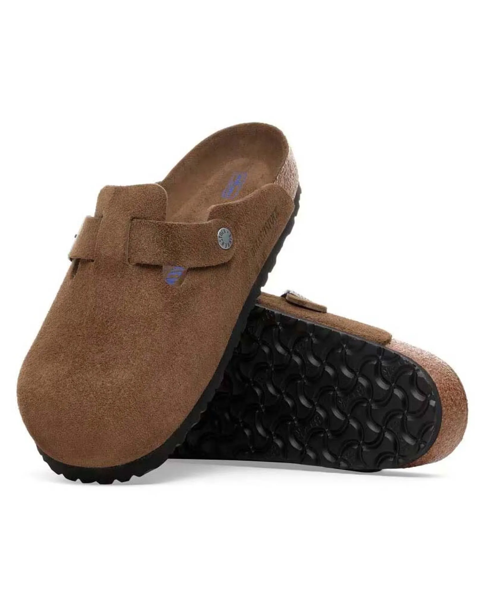 Sandalo Boston color cammello in pelle scamosciata