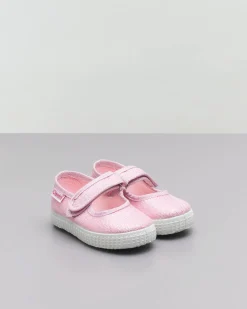 Scapetta Mary Jane rosa in tessuto con lurex