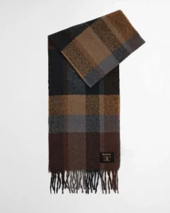Sciarpa Barbour con motivo check marrone grigio e nero