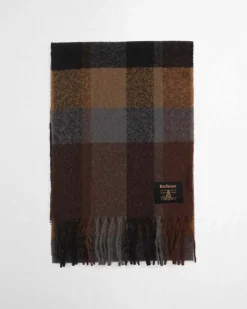 Sciarpa Barbour con motivo check marrone grigio e nero
