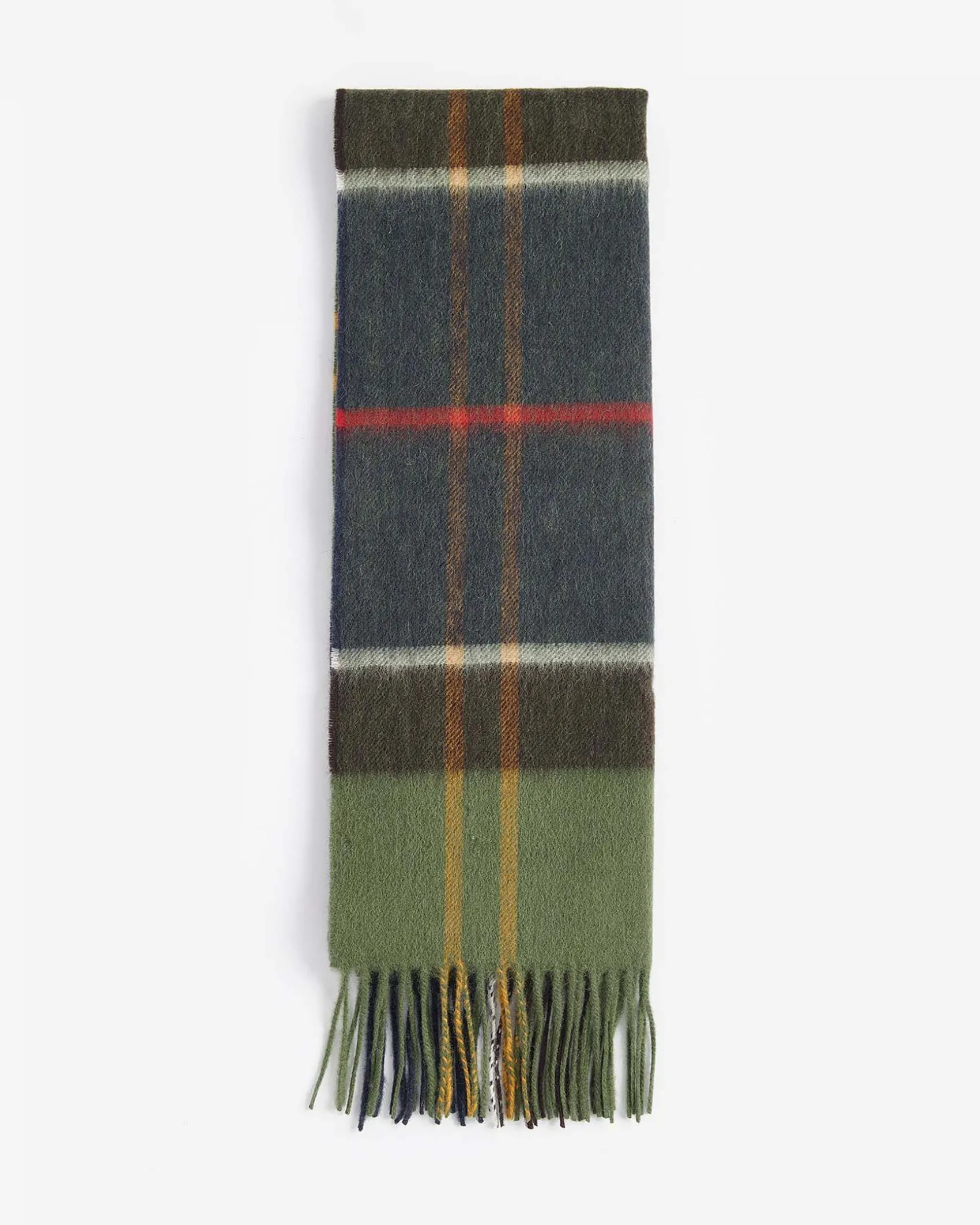 Sciarpa Barbour in tartan check verde blu e grigia in misto lana e cachemire
