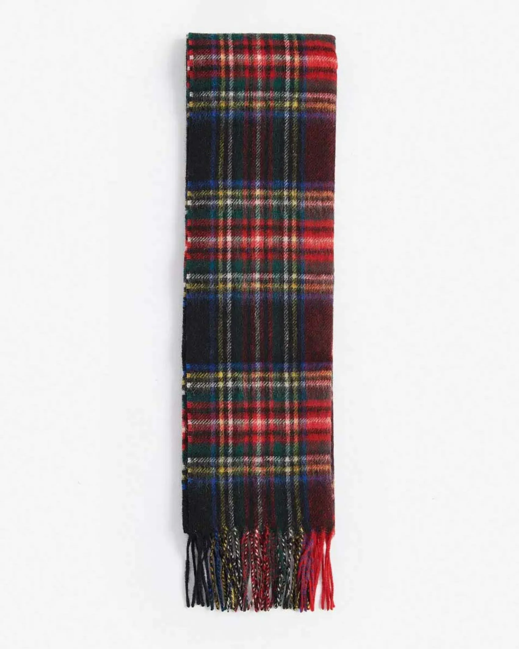Sciarpa Barbour in tartan check rossa verde e blu in misto lana e cachemire