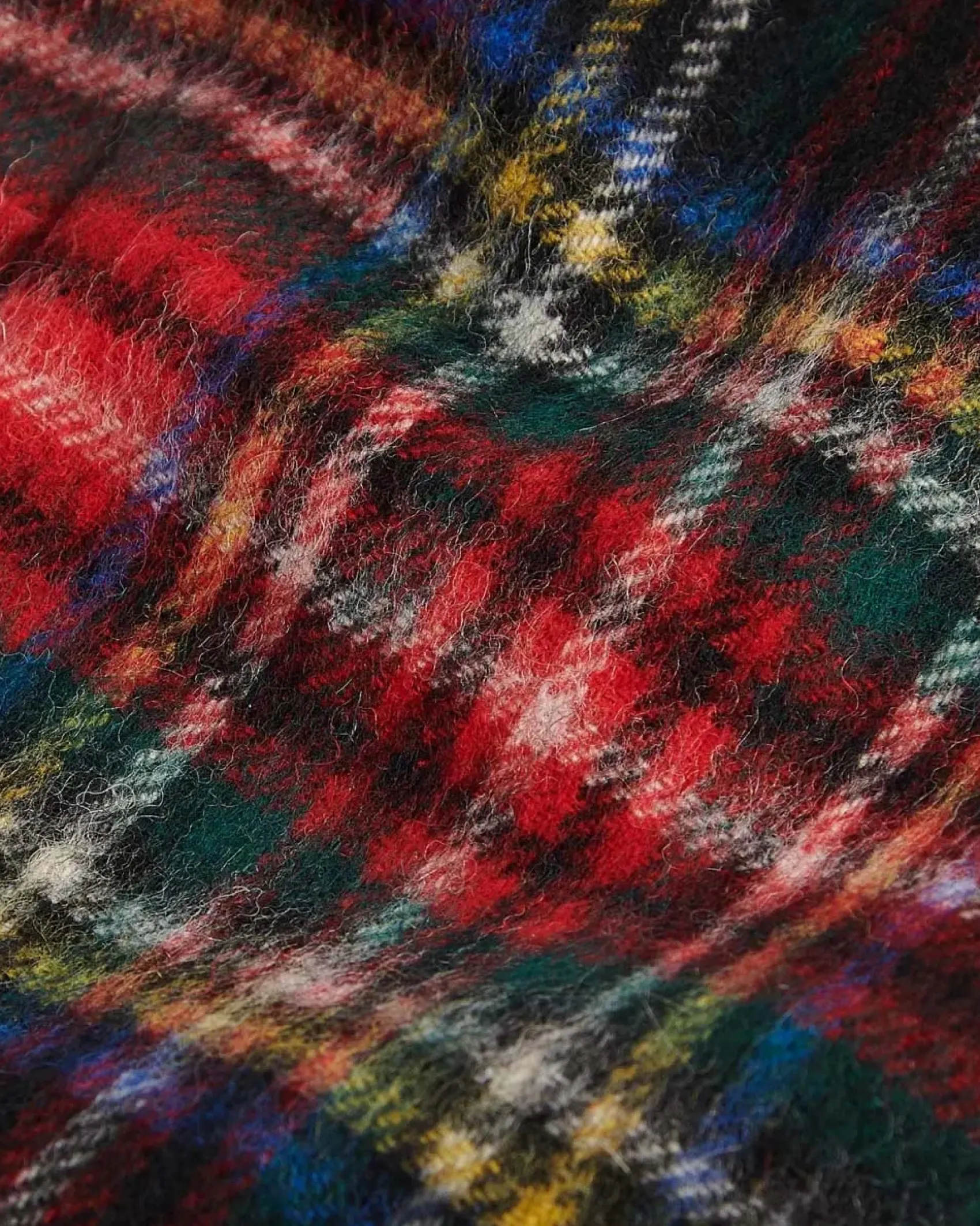 Sciarpa Barbour in tartan check rossa verde e blu in misto lana e cachemire