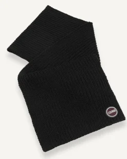 Sciarpa Colmar Originals nera in misto lana a coste