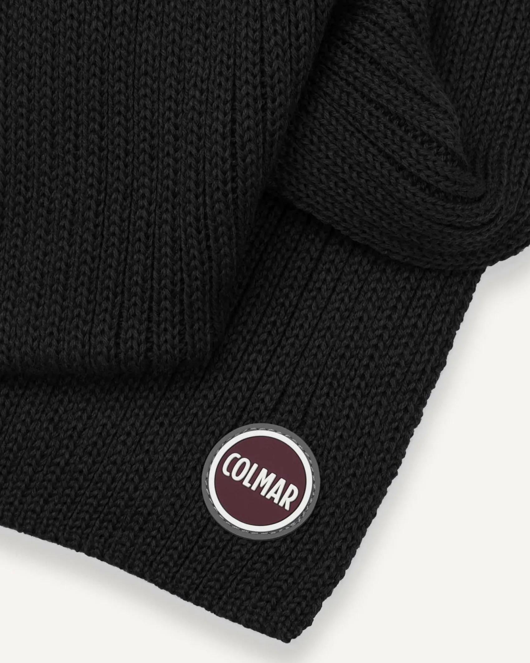 Sciarpa Colmar Originals nera in misto lana a coste
