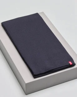 Sciarpa Levi's blu con etichetta rossa porta logo in tessuto acrilico