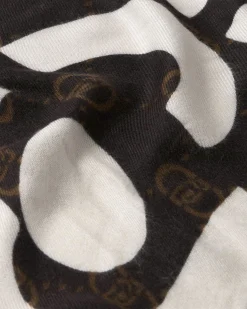 Sciarpa Liu Jo Accessories nera in viscosa con logo ricamato