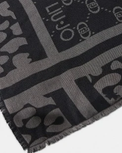Sciarpa Liu Jo Accessories nera in viscosa con dettagli lurex