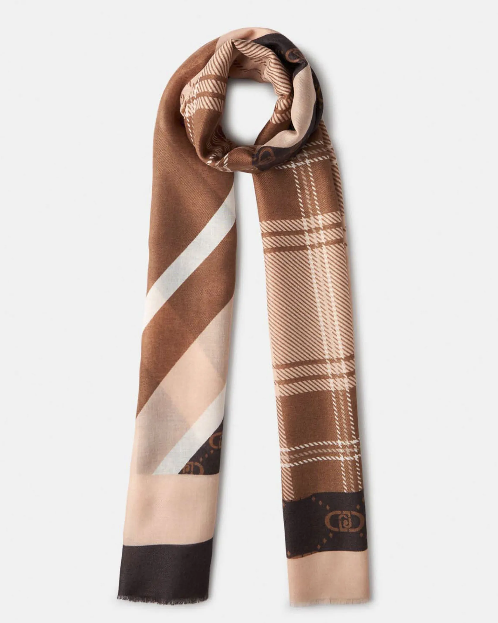 Sciarpa Liu Jo Accessories marrone con motivo logo in rilievo