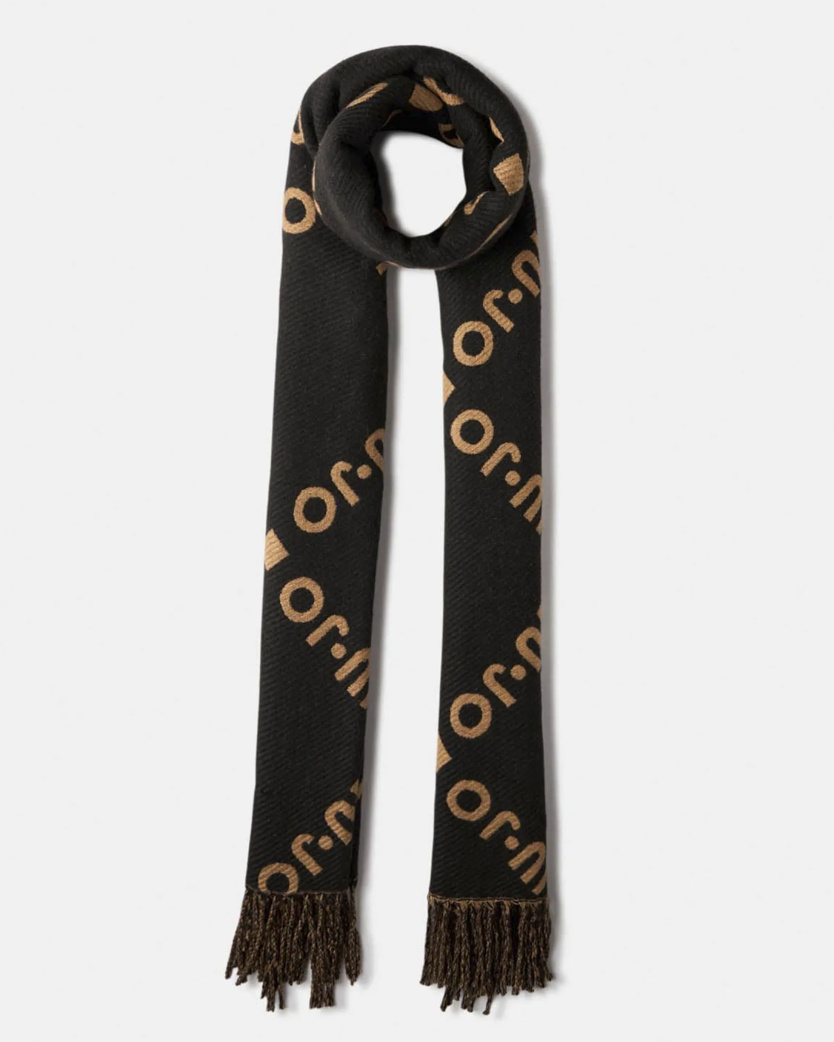 Sciarpa Liu Jo Accessories nera in viscosa con logo in rilievo
