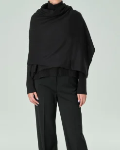 Sciarpa nera in puro cashmere