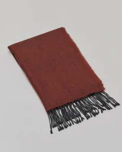 Sciarpa Pellizzari coccio in tessuto micro armatura con frange