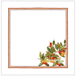 Set 4 tovaglioli Argentario in lino a fantasia piante mediteranee multicolor