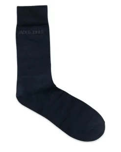 Set composto da tre paia di calzini nero blu e grigio in cotone stretch a tinta unita con logo