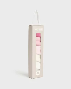 Set con sei paia di calzini nei toni del bianco e del rosa 3-6 mesi