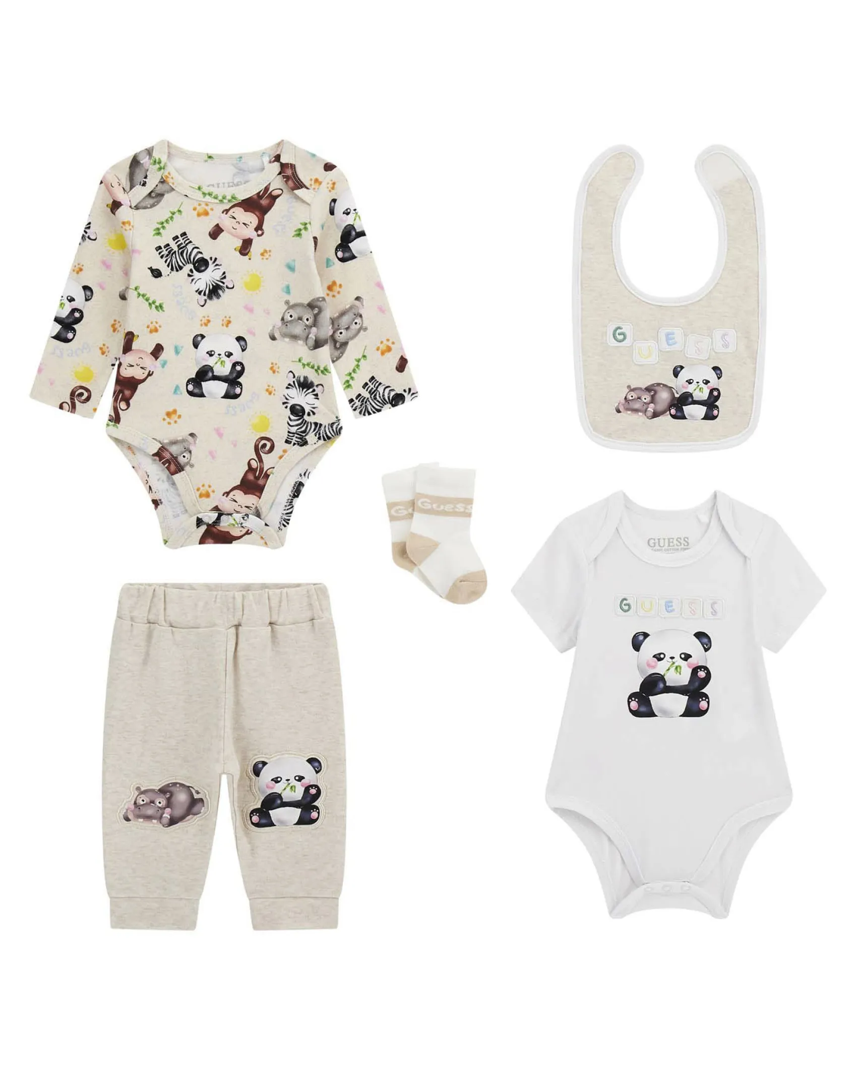 Set Guess cinque pezzi tema animaliin puro cotone