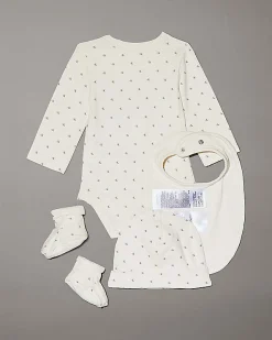 Set quattro pezzi Calvin Klein avorio in cotone stretch