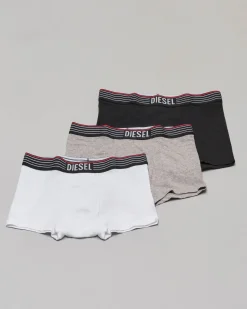 Set tre boxer nero grigio e bianco con elastico porta logo